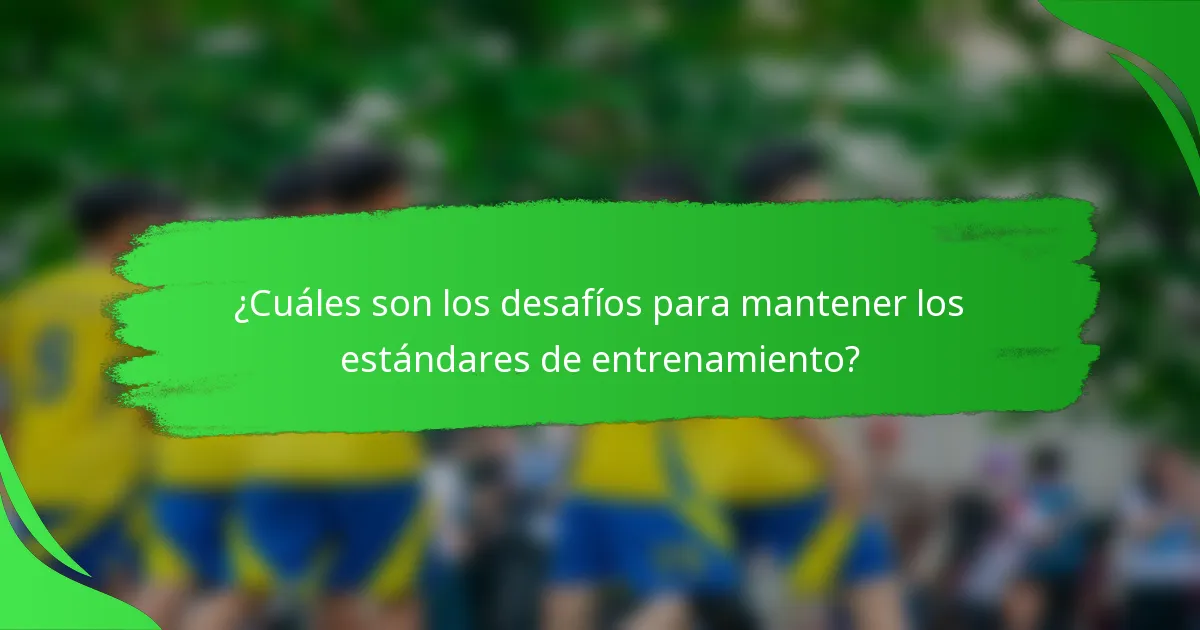¿Cuáles son los desafíos para mantener los estándares de entrenamiento?