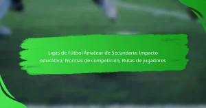 Ligas de Fútbol Amateur de Secundaria: Impacto educativo, Normas de competición, Rutas de jugadores